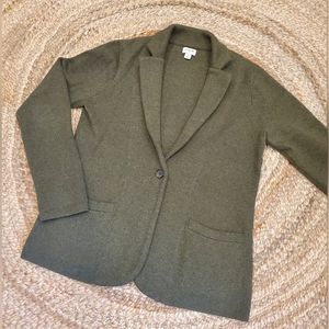 J. Crew Womens Schoolboy sweater-blazer Green Small Pockets
